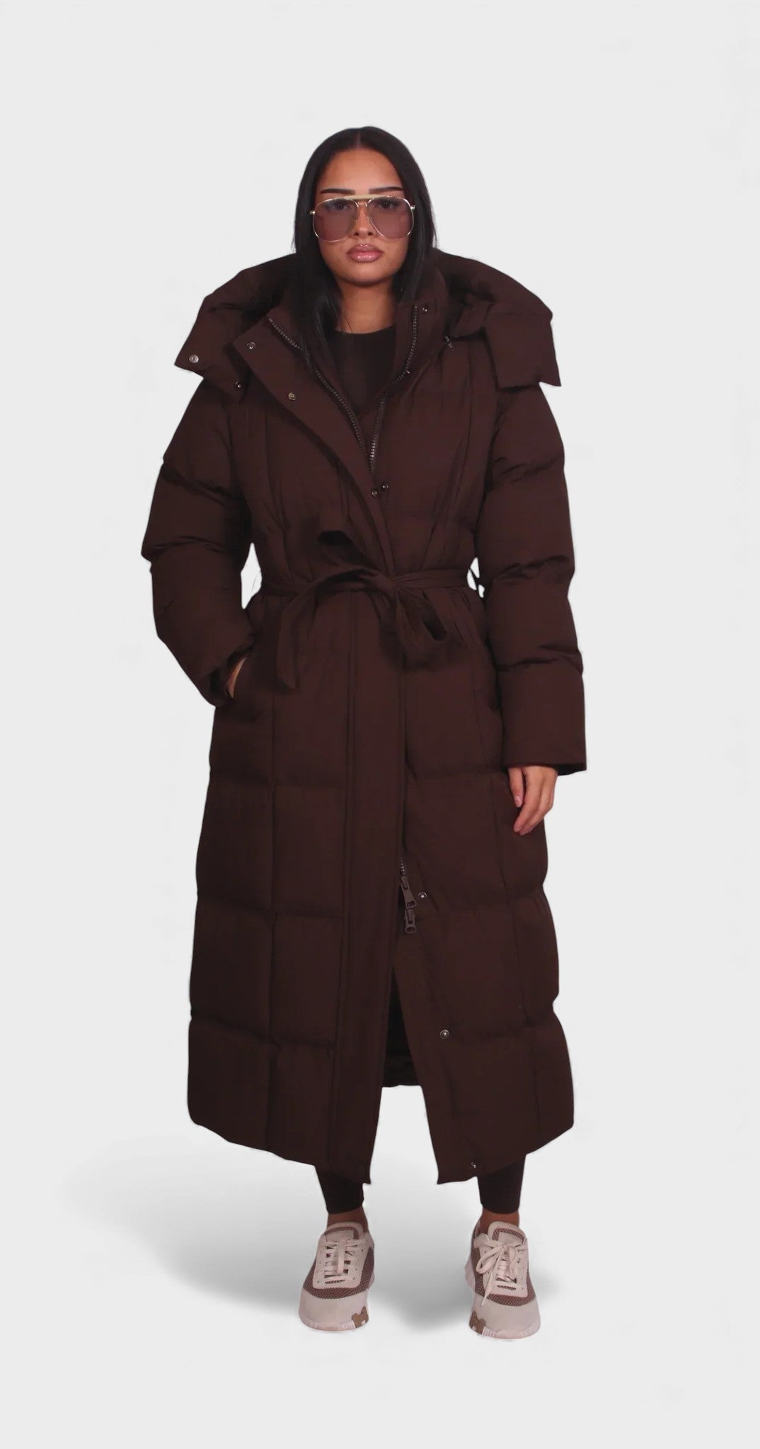Sofía™ | Cappotto imbottito lungo con cintura
