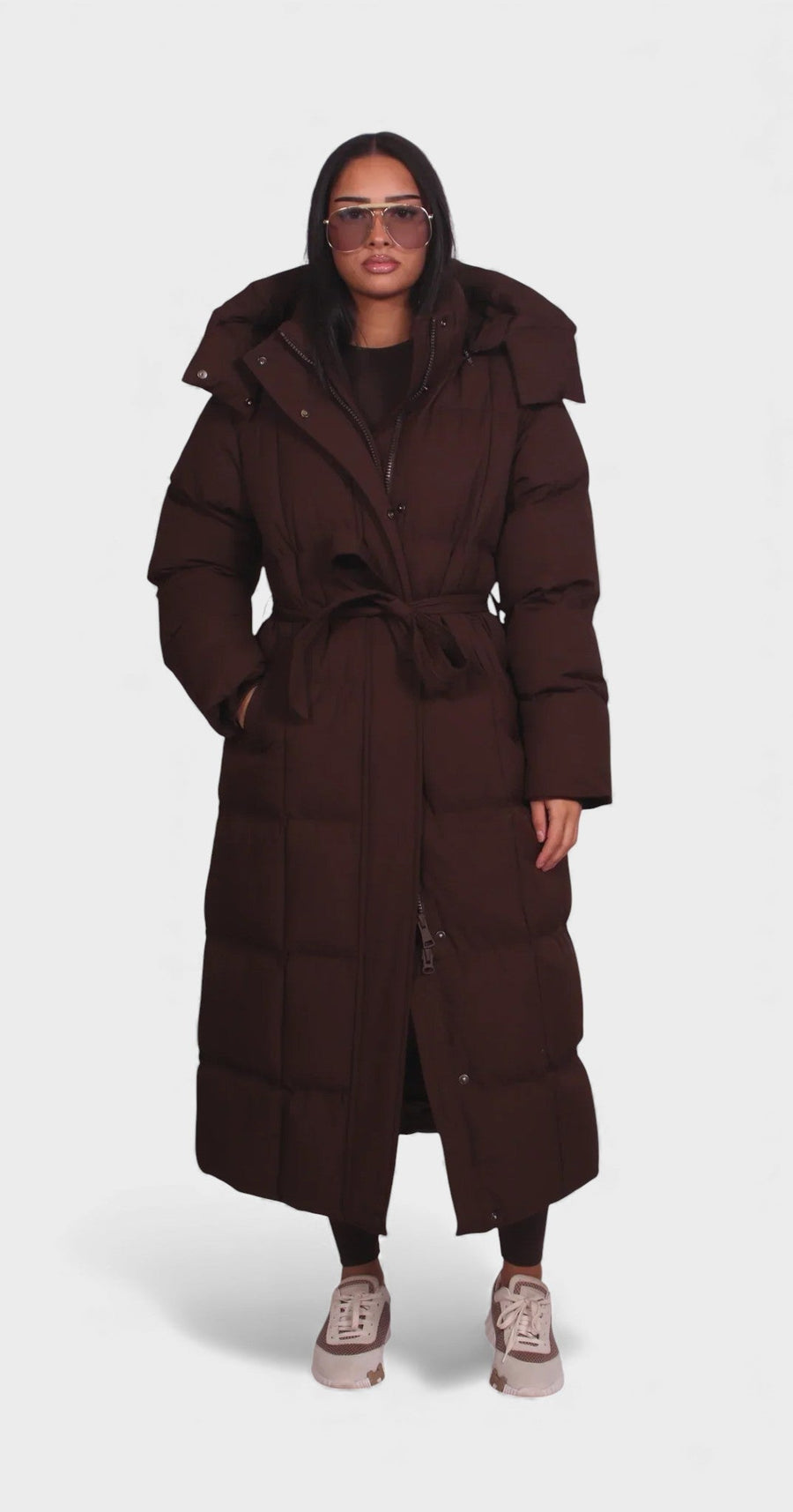 Sofía™ | Cappotto imbottito lungo con cintura