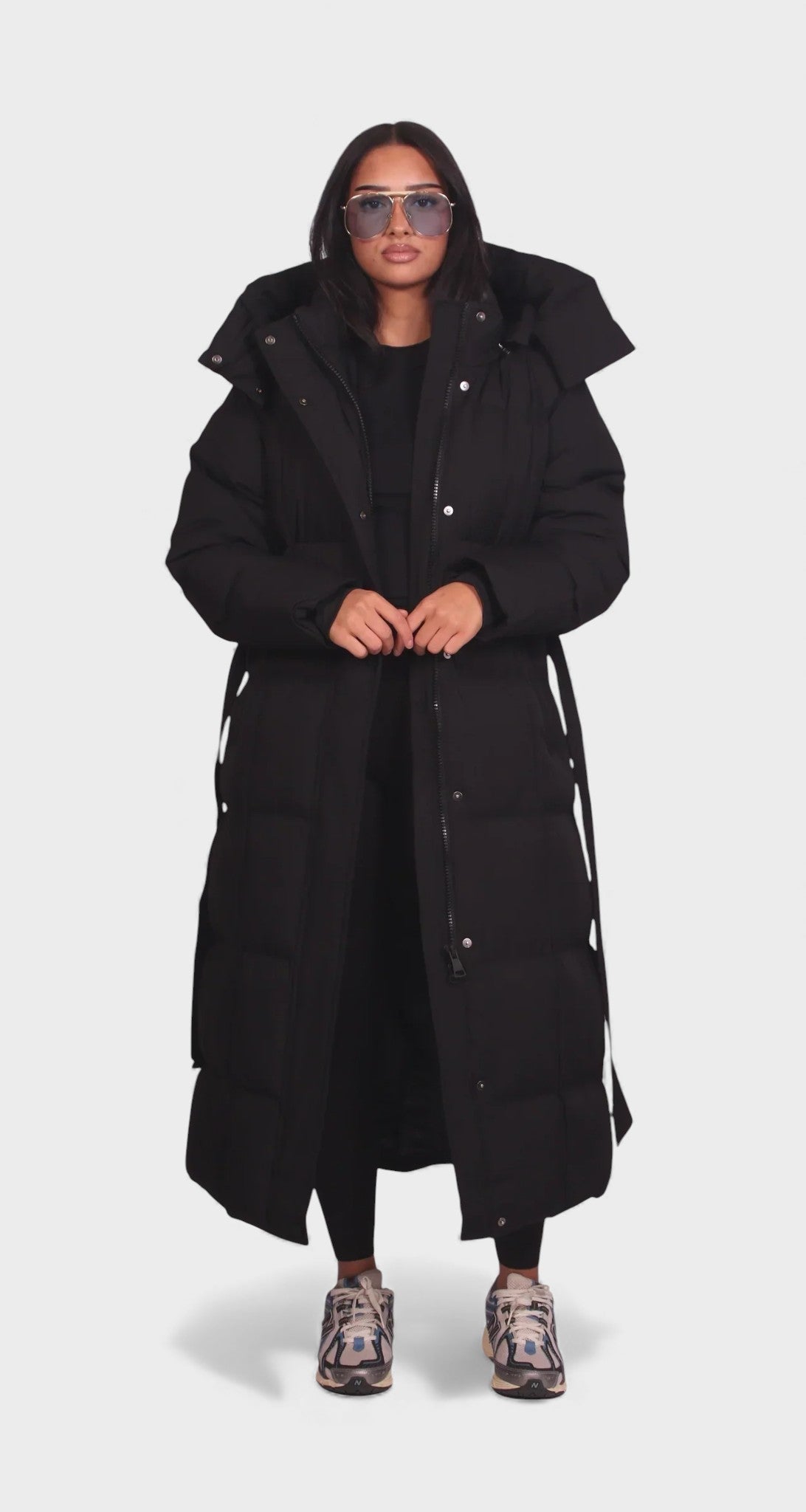 Sofía™ | Cappotto imbottito lungo con cintura