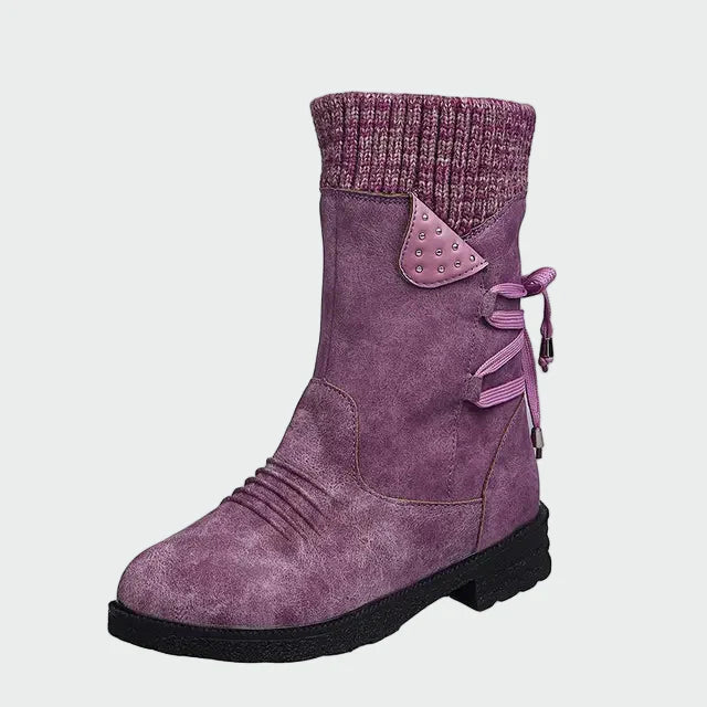 Victoria | Stivaletti Blu Con Dettaglio Tricot