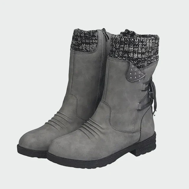 Victoria | Stivaletti Blu Con Dettaglio Tricot