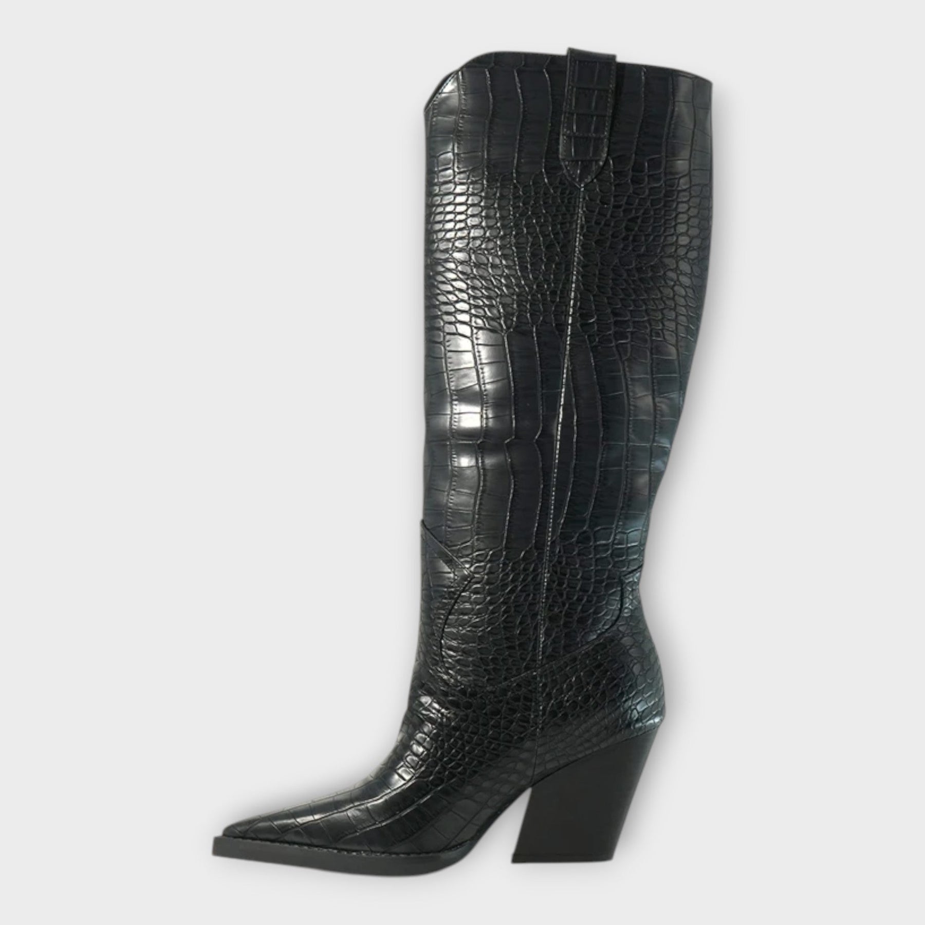 Camila | Stivali con Design Croco e Tacco Elegante Giornaliero