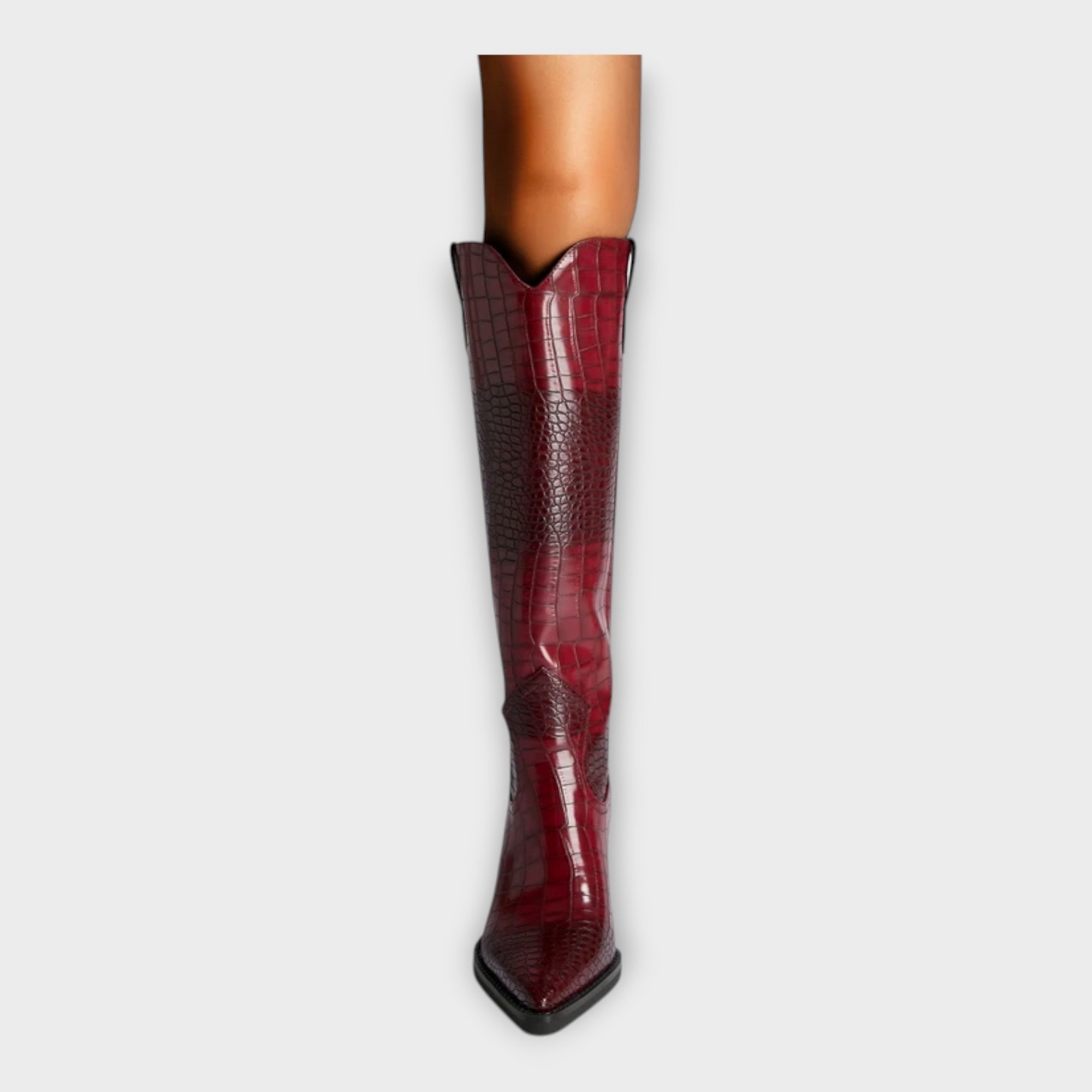Camila | Stivali con Design Croco e Tacco Elegante Giornaliero