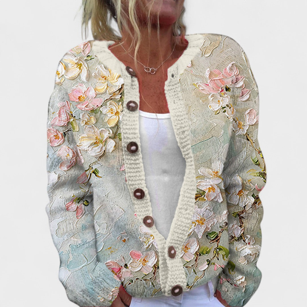 Clara™ | Cardigan elegante con design floreale