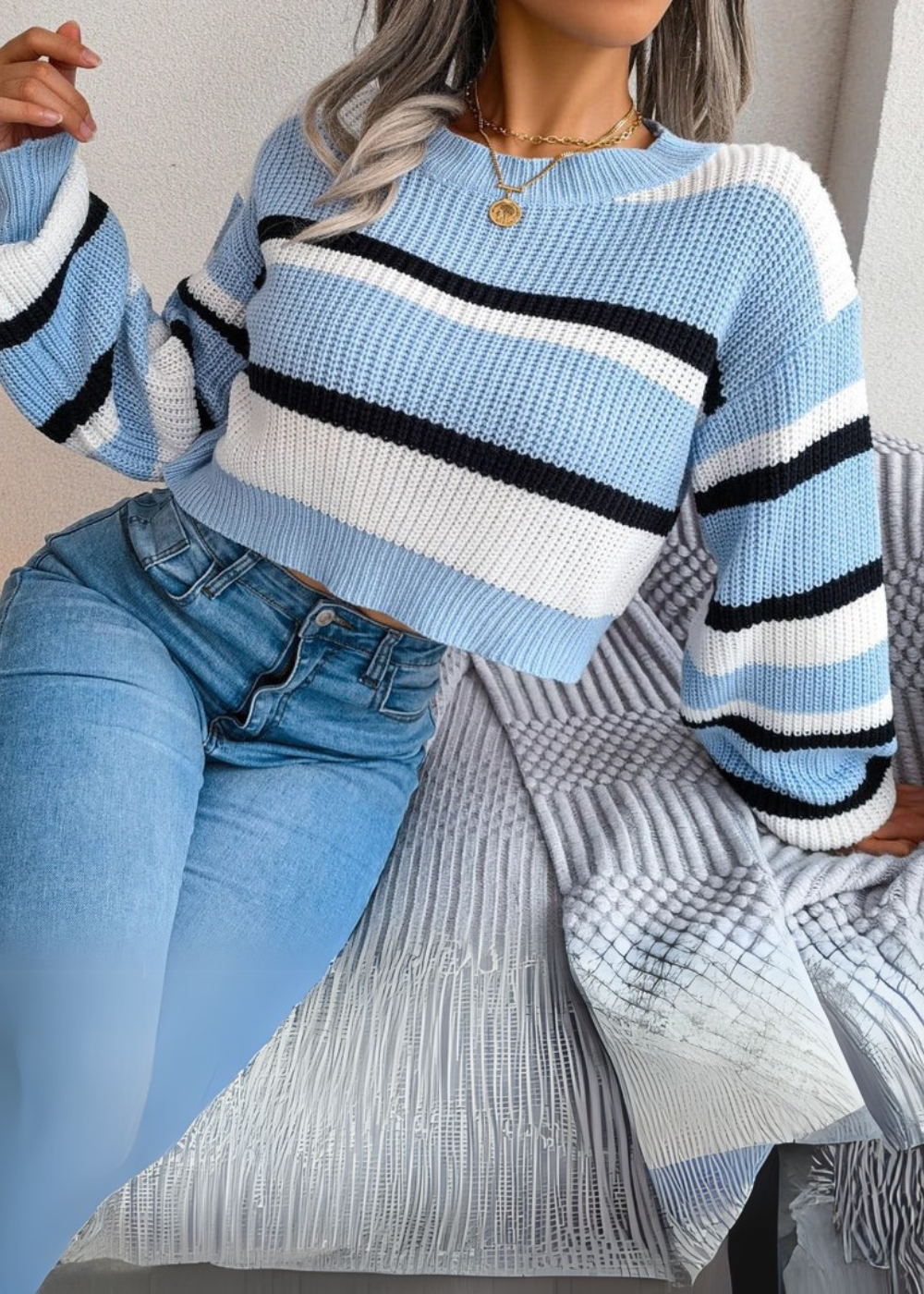 Vera™ | Maglione Corto a Righe
