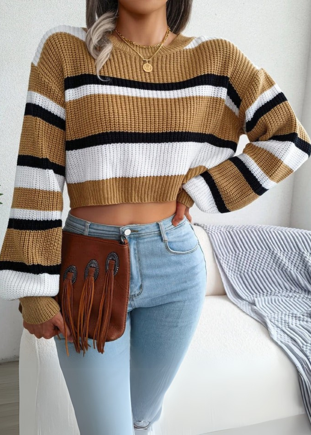 Vera™ | Maglione Corto a Righe