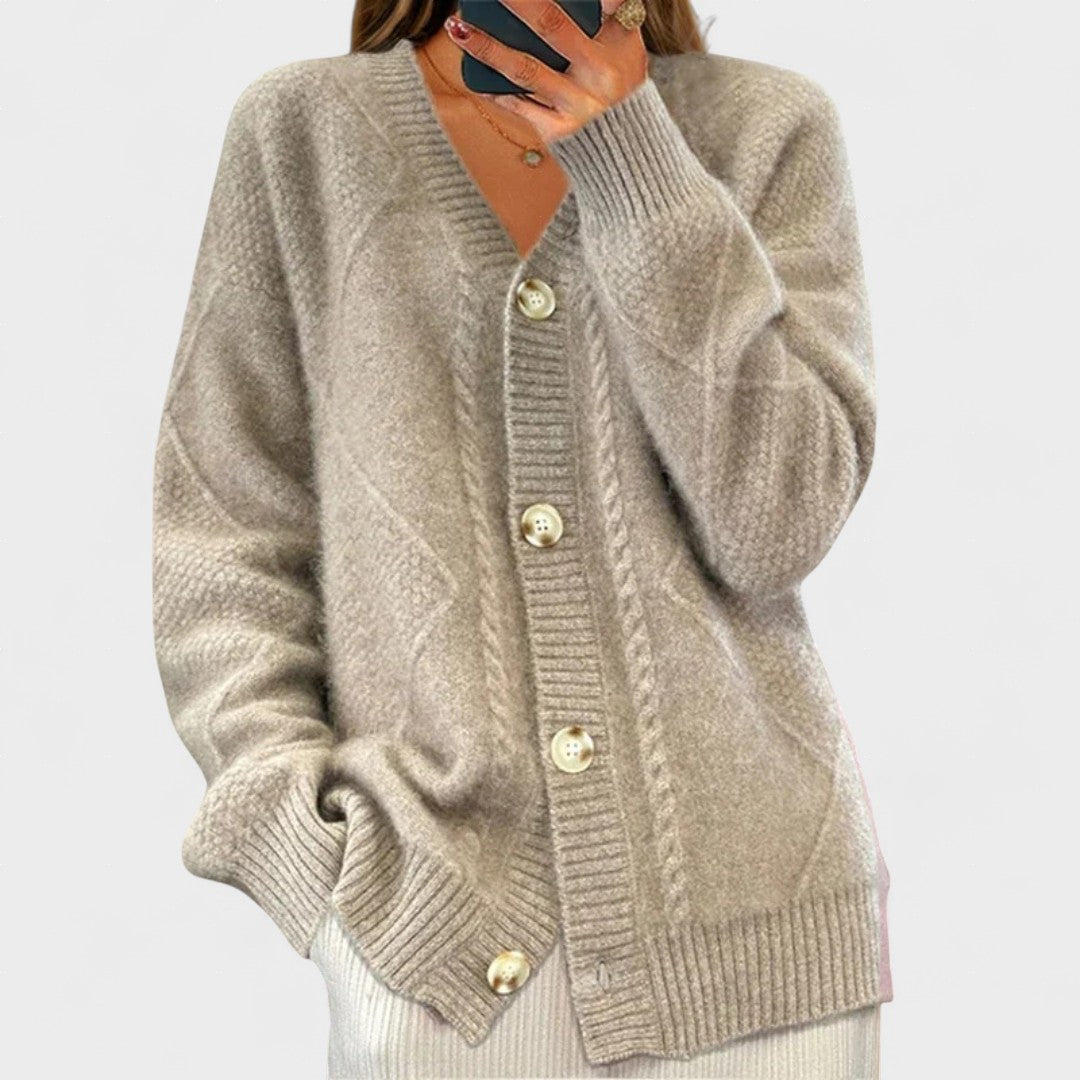Claudia™ | Cardigan in maglia intrecciata