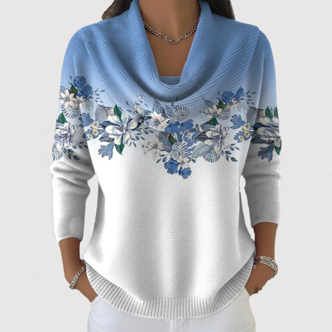 Amalia™ | Maglione floreale con collo morbido