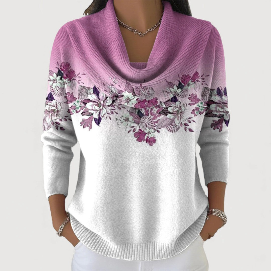 Amalia™ | Maglione floreale con collo morbido