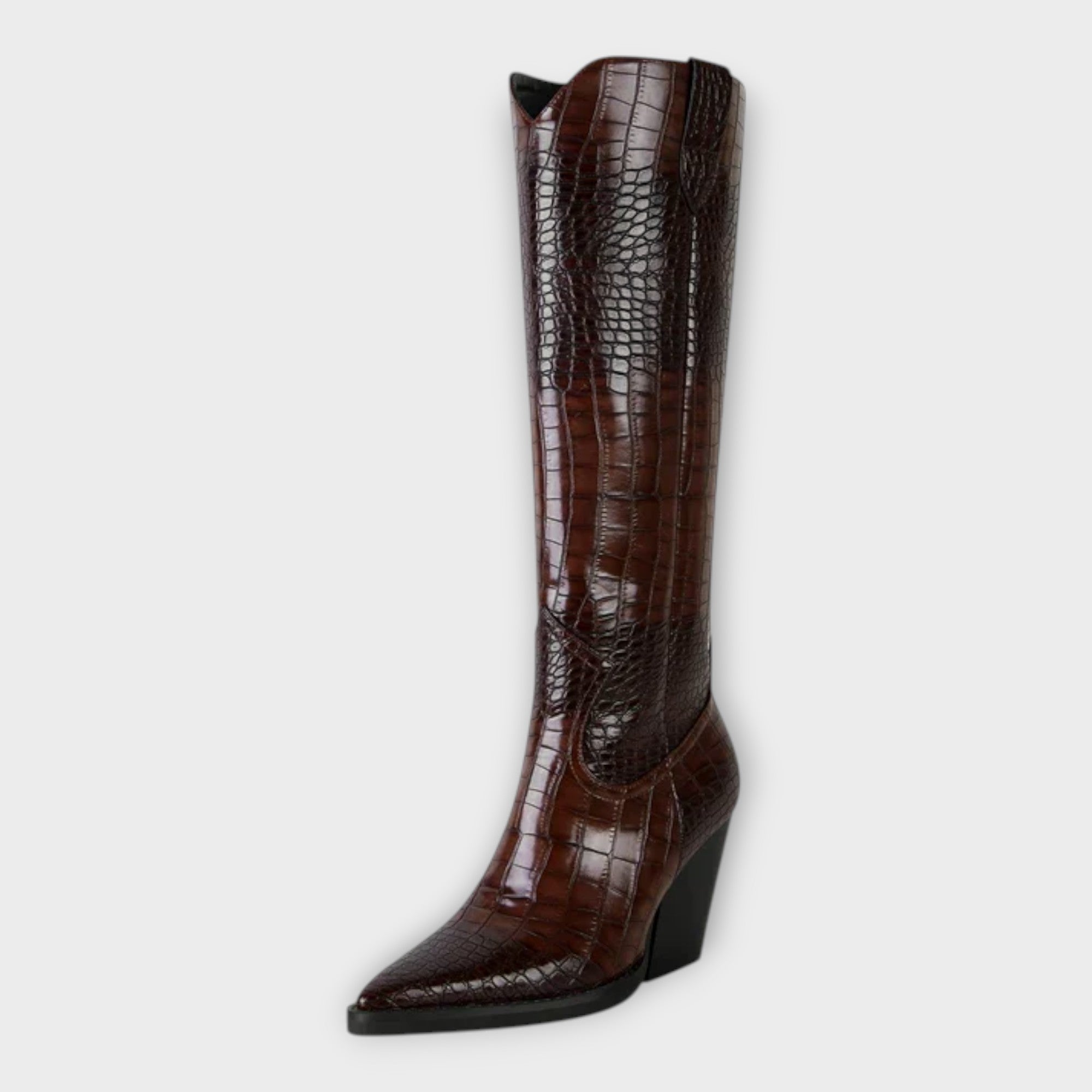 Camila | Stivali con Design Croco e Tacco Elegante Giornaliero
