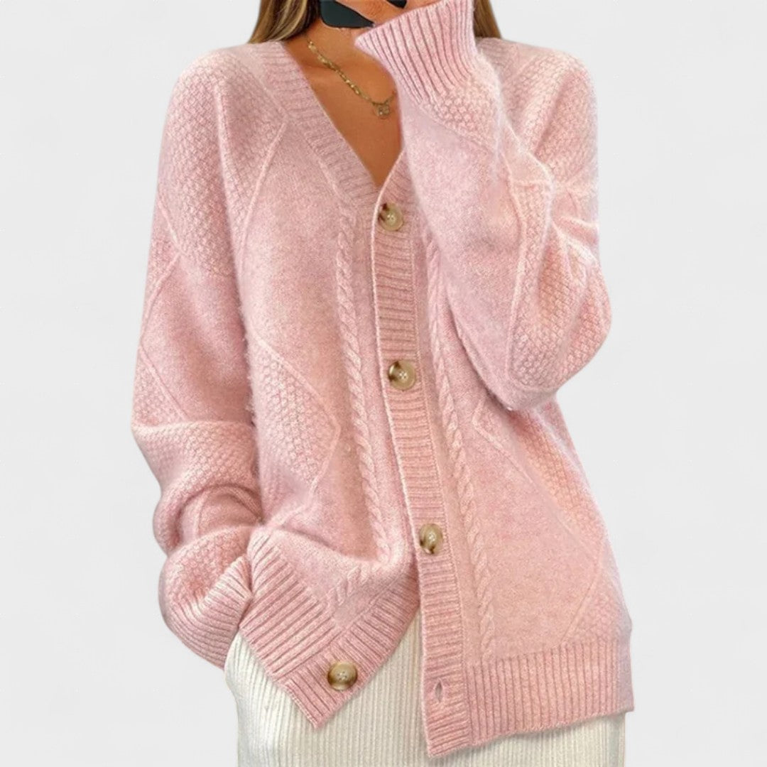 Claudia™ | Cardigan in maglia intrecciata