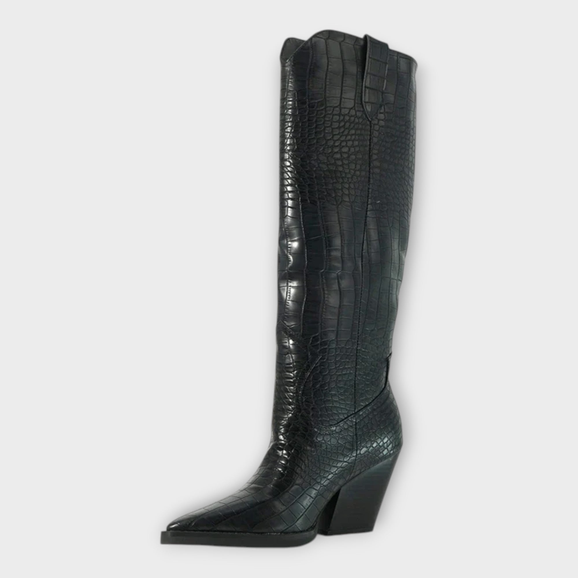 Camila | Stivali con Design Croco e Tacco Elegante Giornaliero