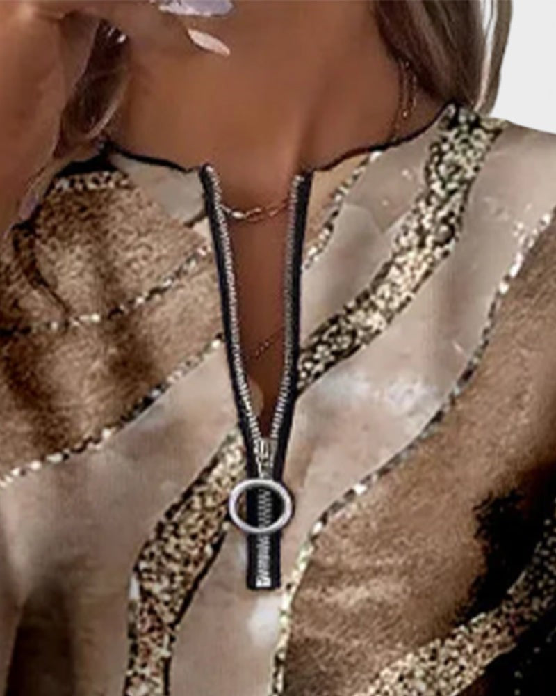 Luna™ | Felpa con mezza zip e stampa vintage