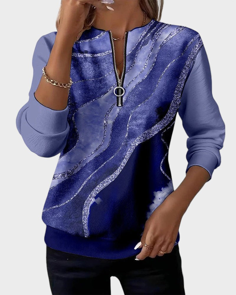Luna™ | Felpa con mezza zip e stampa vintage