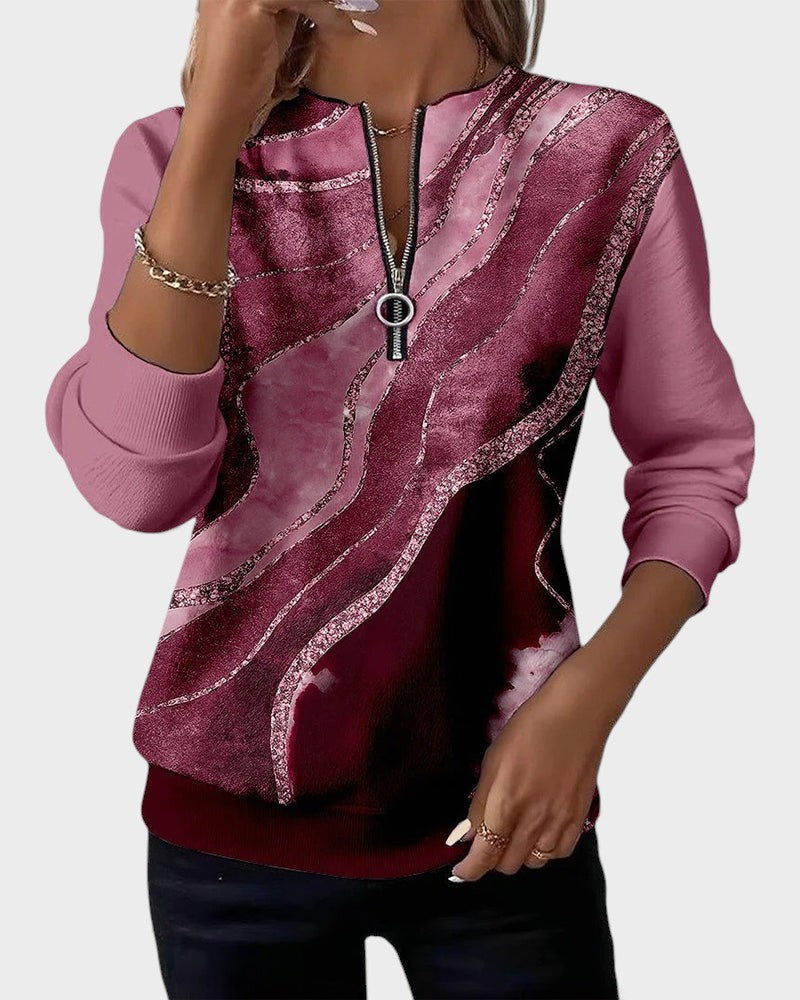 Luna™ | Felpa con mezza zip e stampa vintage