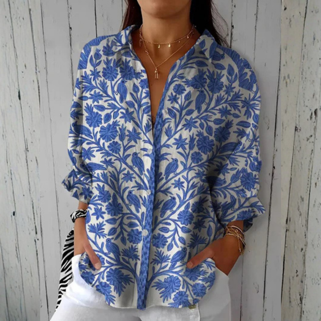 Isabella | Blusa Giardino Blu