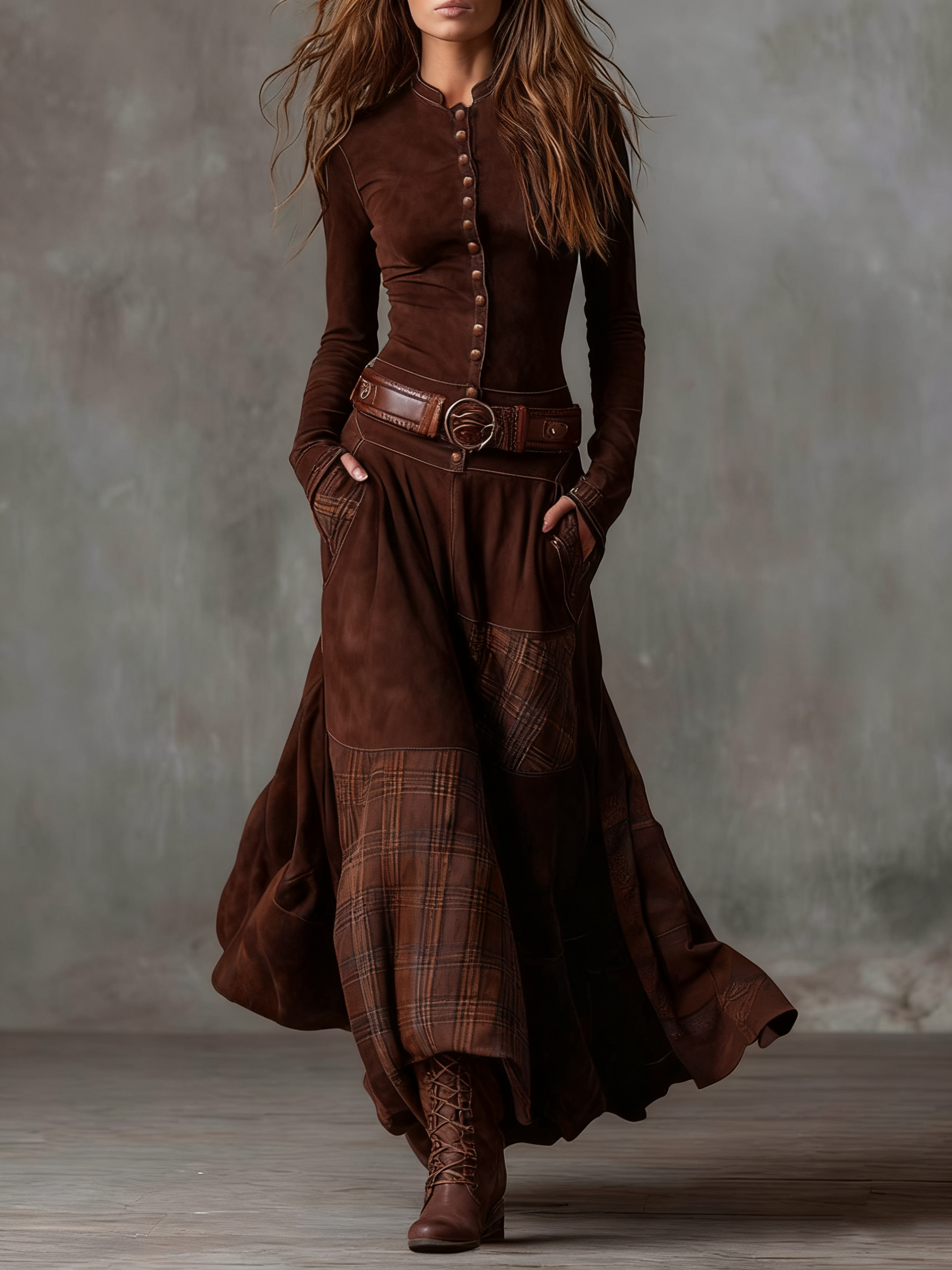 AZUCENA | Vestito maxi con cintura