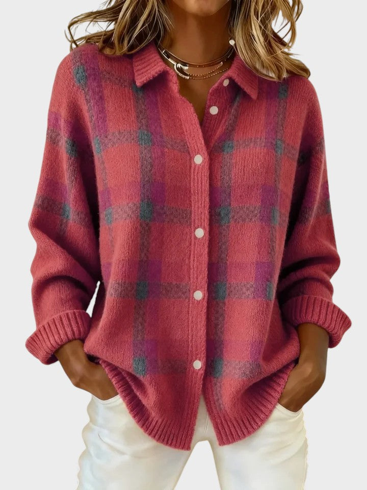 Alba™ | Maglione Retro a Quadri con Contrasto Casual