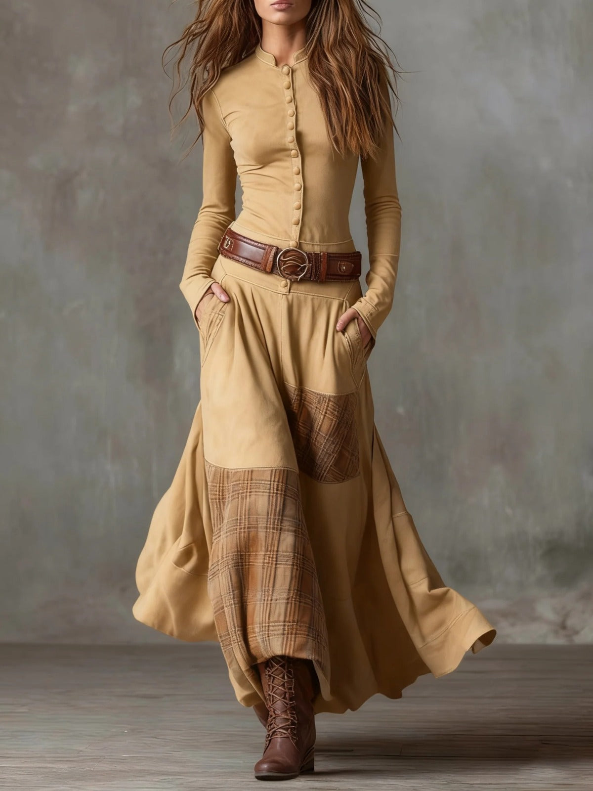 AZUCENA | Vestito maxi con cintura