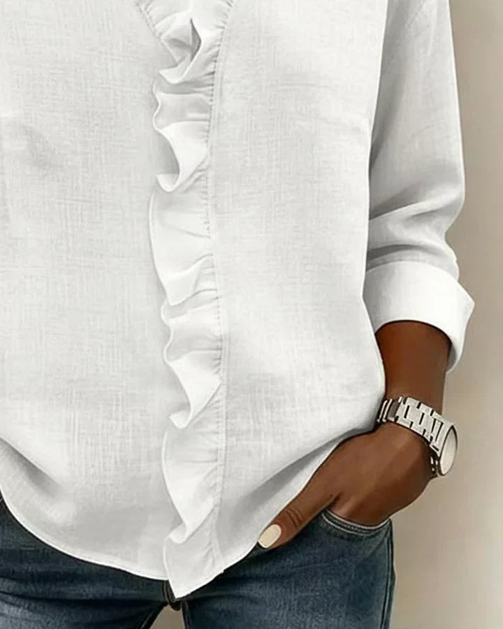 Indie · Blusa con volant e scollo a V