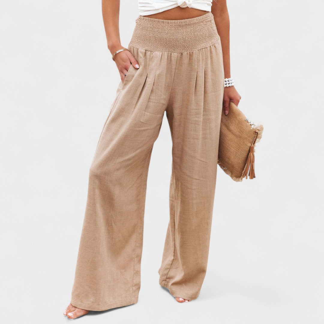 Susana™ | Pantaloni Ampi in Cotone e Lino