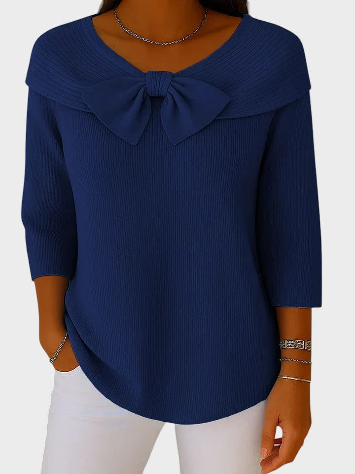Catalina™ | Maglione Femminile con Fiocco e Collo Rotondo