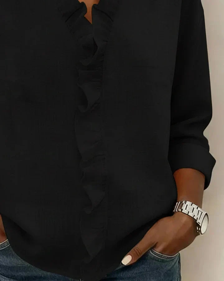 Indie · Blusa con volant e scollo a V