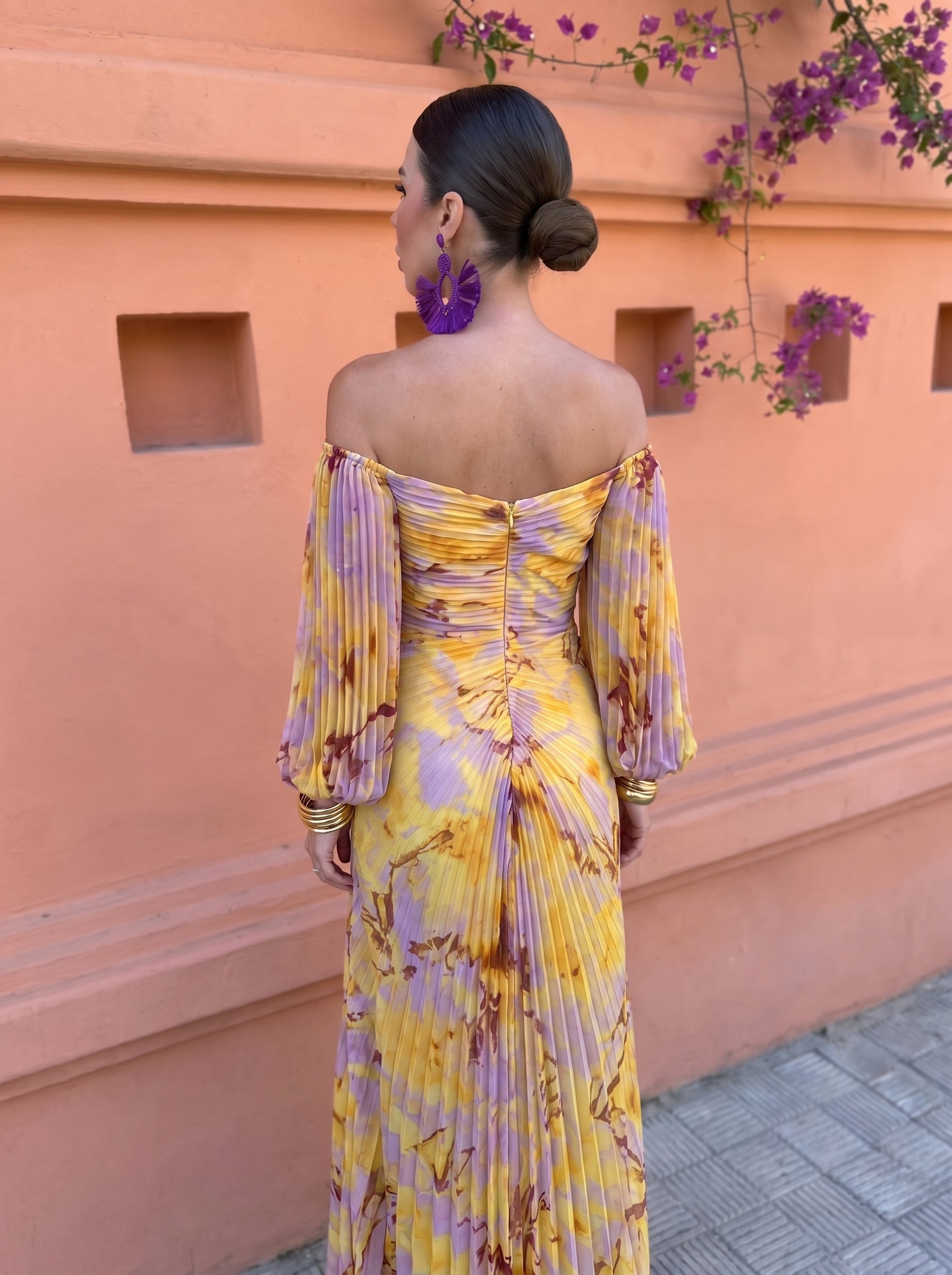 Gregoria™ | Abito Lungo Floreale con Scollatura Pronunciata
