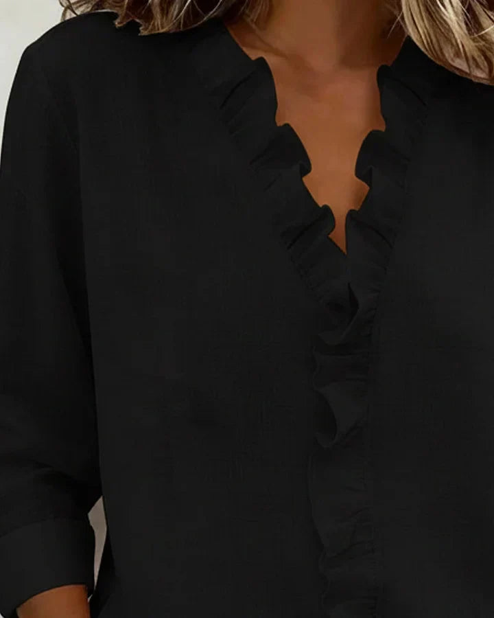 Indie · Blusa con volant e scollo a V