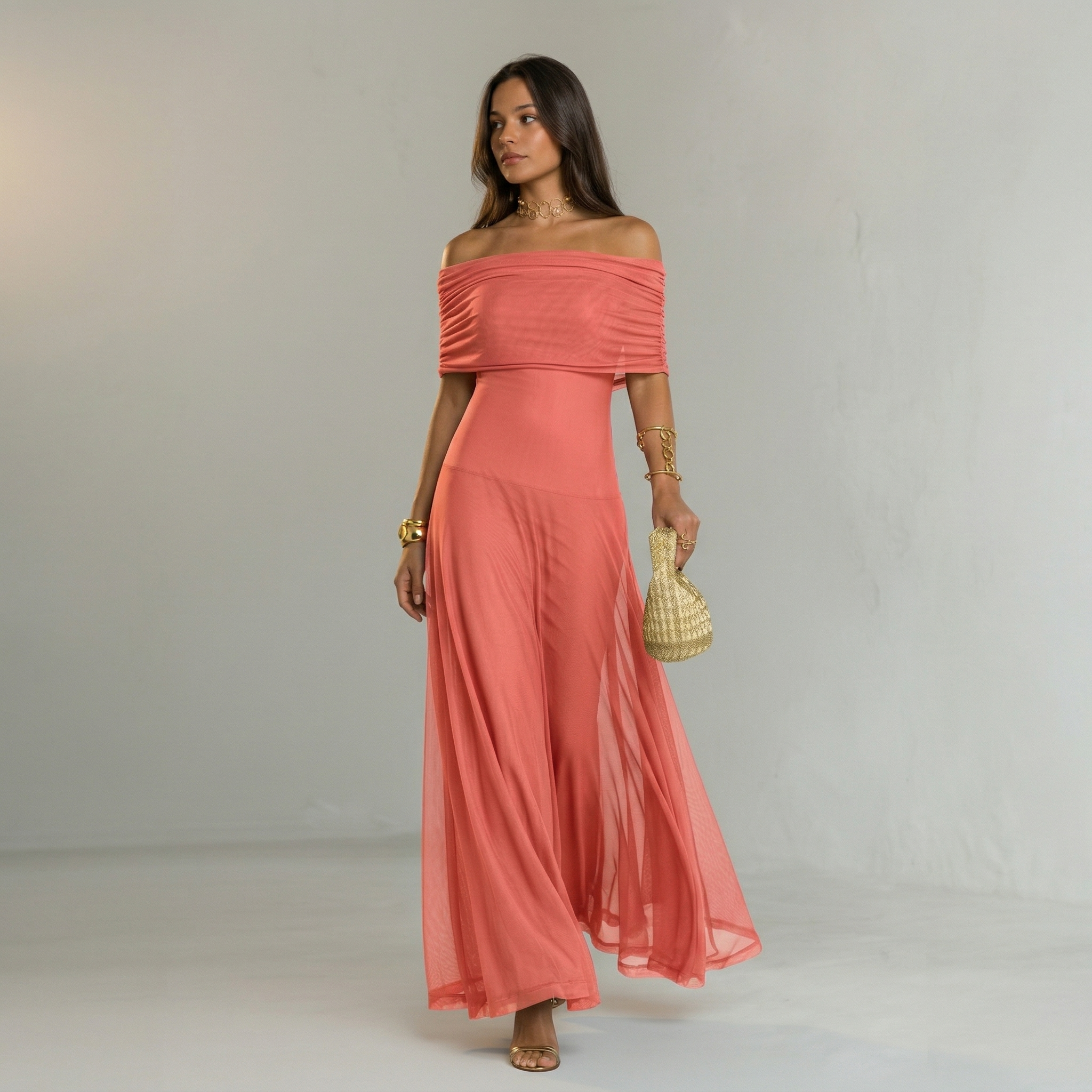 Giorgina – Vestito Maxi Off-Shoulder