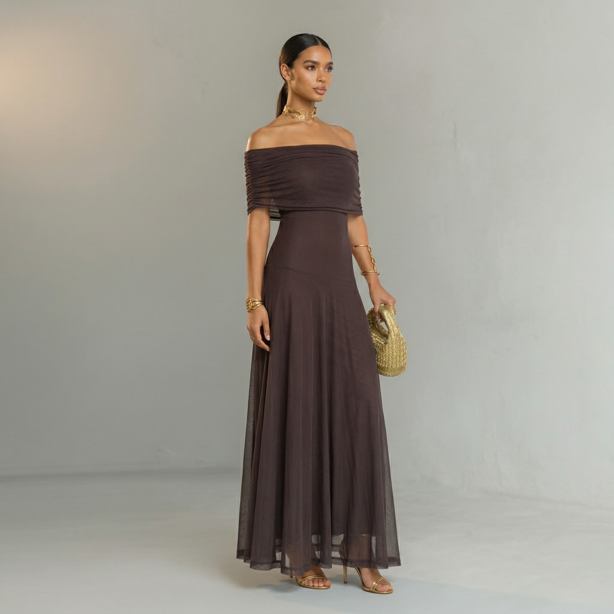Giorgina – Vestito Maxi Off-Shoulder