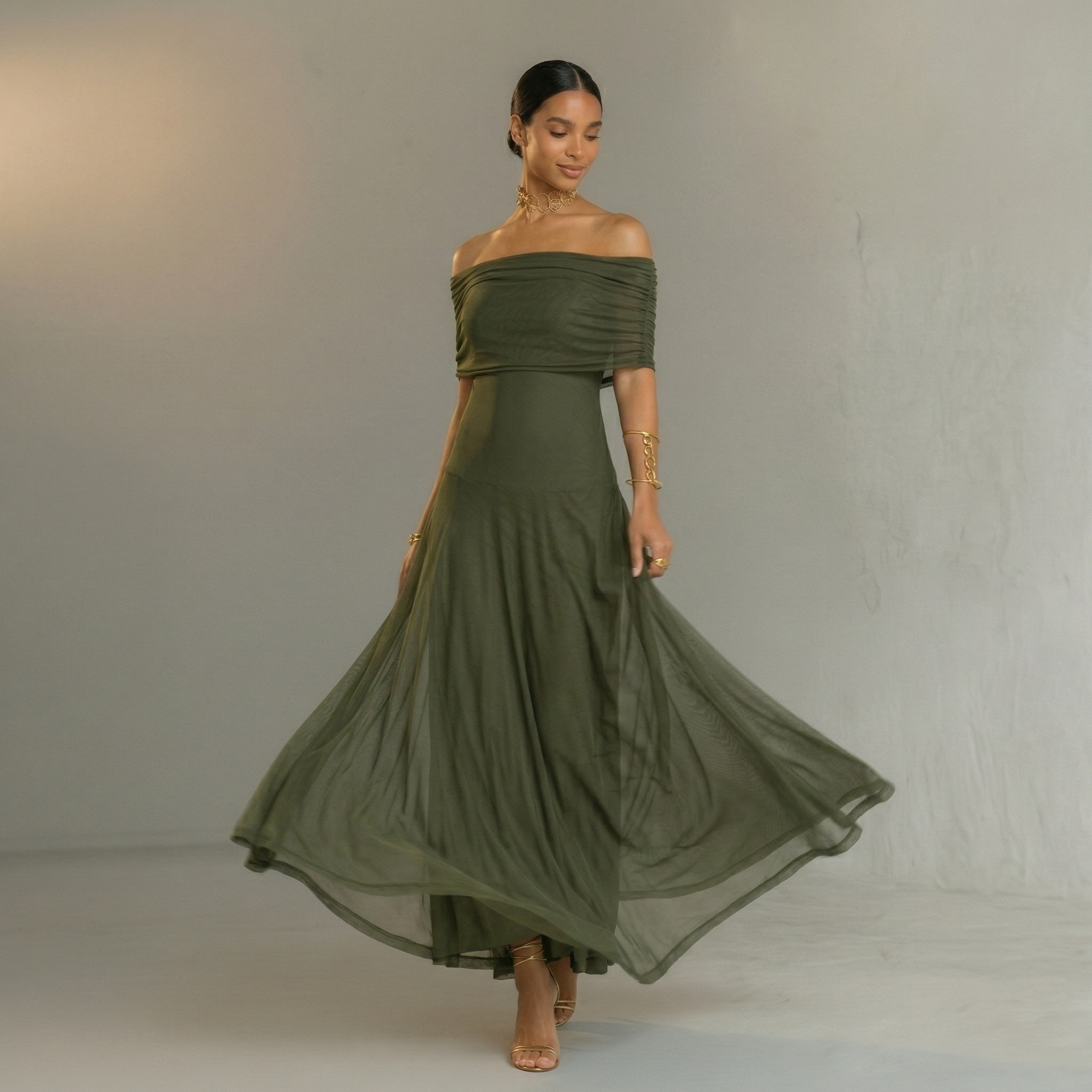 Giorgina – Vestito Maxi Off-Shoulder
