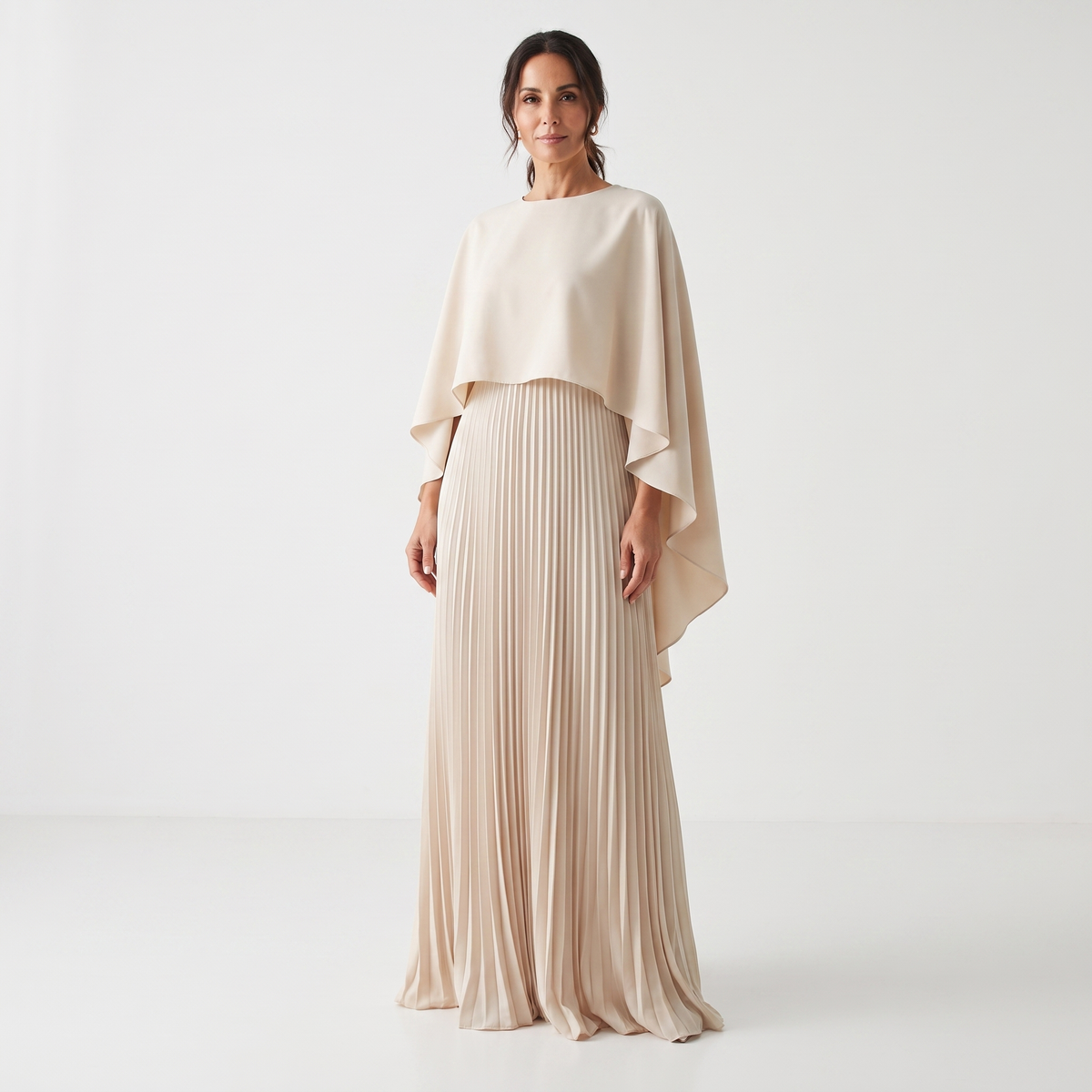 Maravelle™ | Abito Maxi Elegante con Cappotto Plissettato