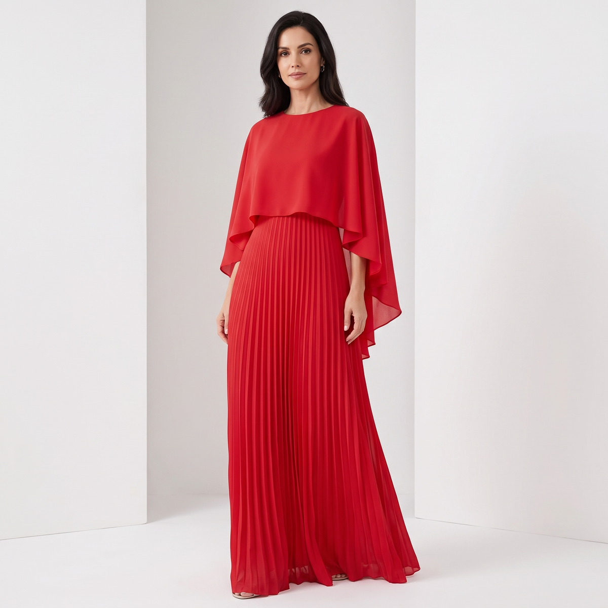 Maravelle™ | Abito Maxi Elegante con Cappotto Plissettato