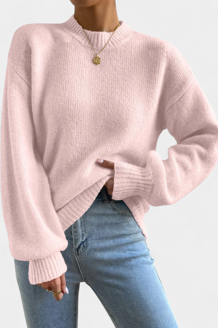 Emilia™ | Maglione a Collo Rotondo con Maniche a Palloncino