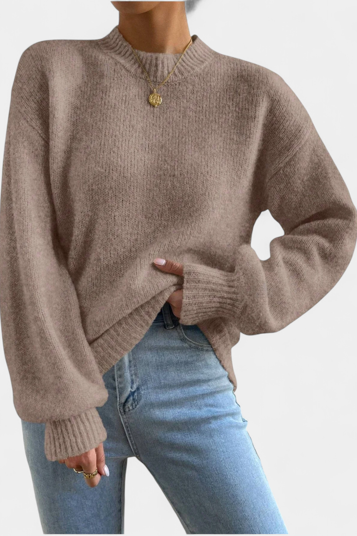 Emilia™ | Maglione a Collo Rotondo con Maniche a Palloncino