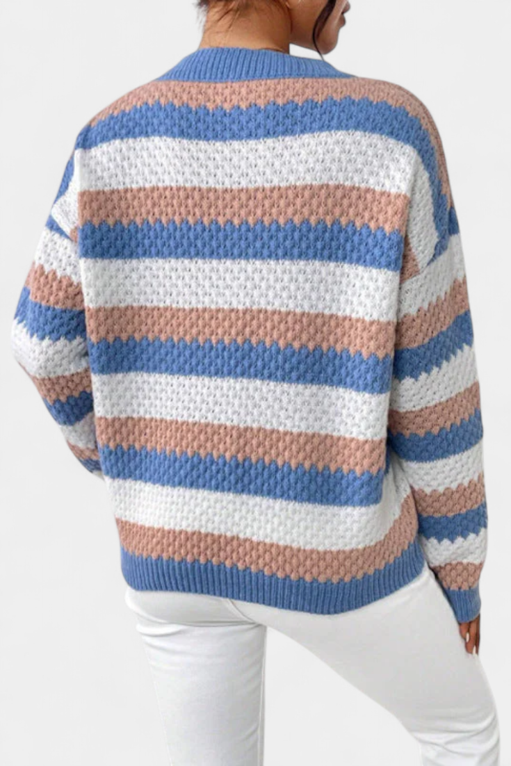 Kristen™ | Maglione Oversized a Collo Rotondo a Righe