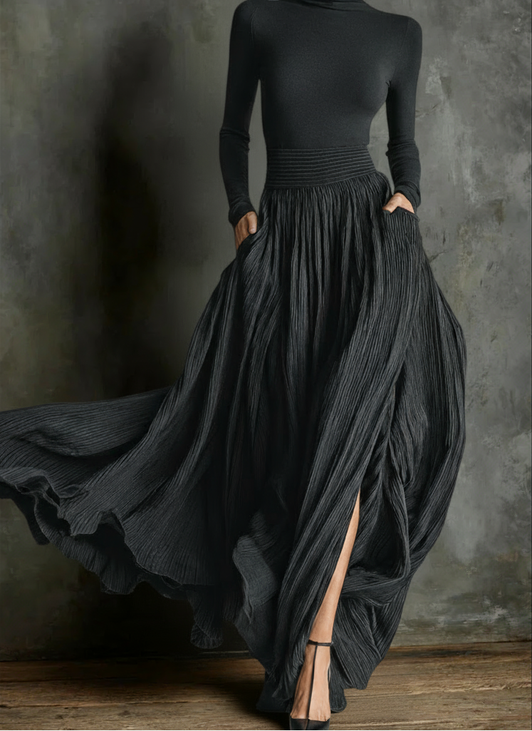 RAQUEL | Vestito maxi a vita alta