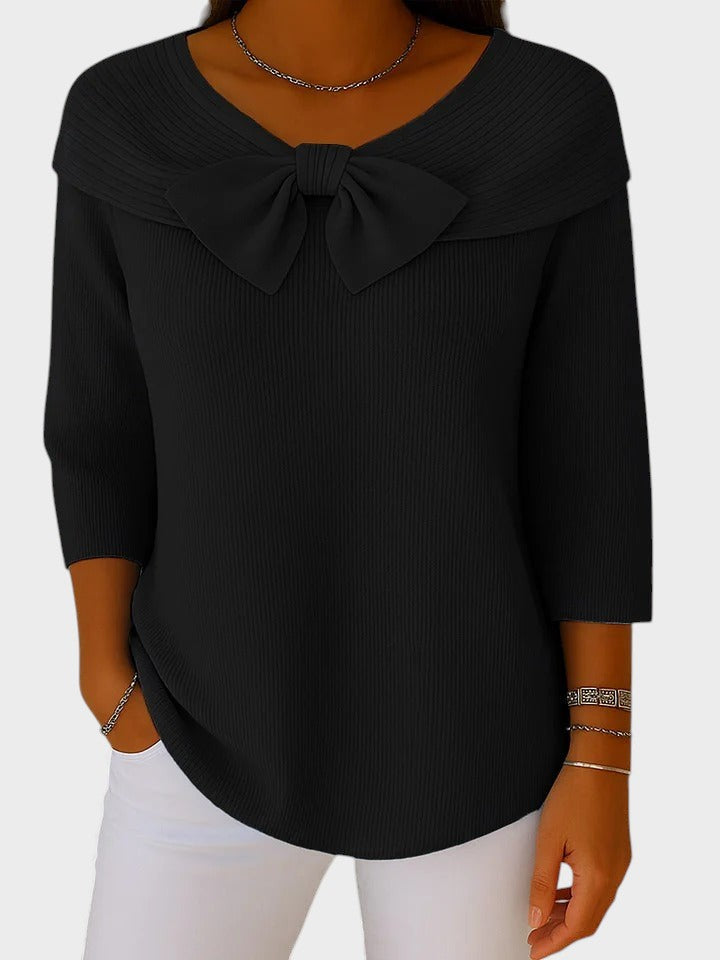 Catalina™ | Maglione Femminile con Fiocco e Collo Rotondo