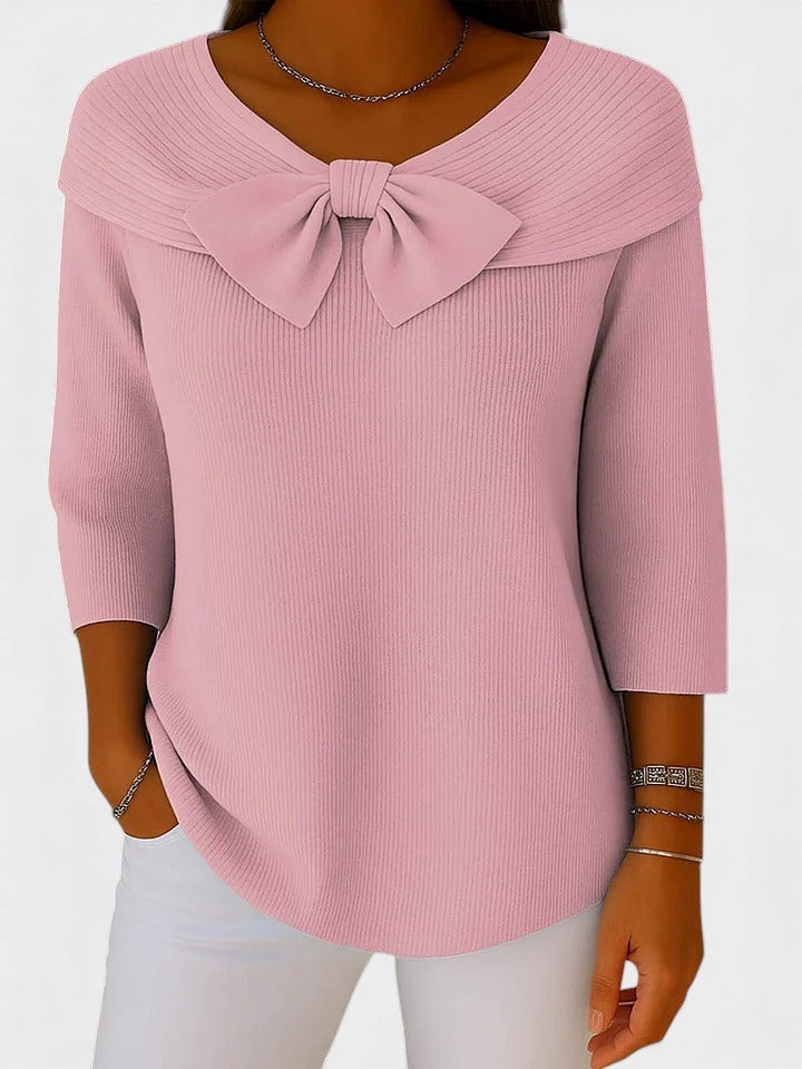 Catalina™ | Maglione Femminile con Fiocco e Collo Rotondo