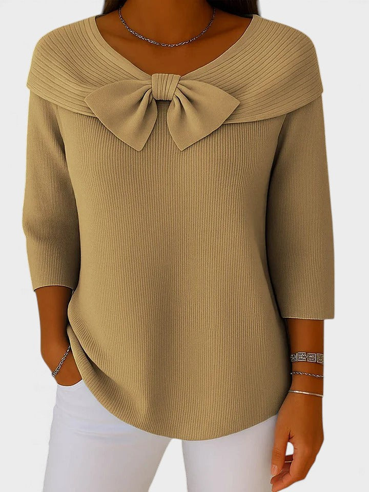 Catalina™ | Maglione Femminile con Fiocco e Collo Rotondo