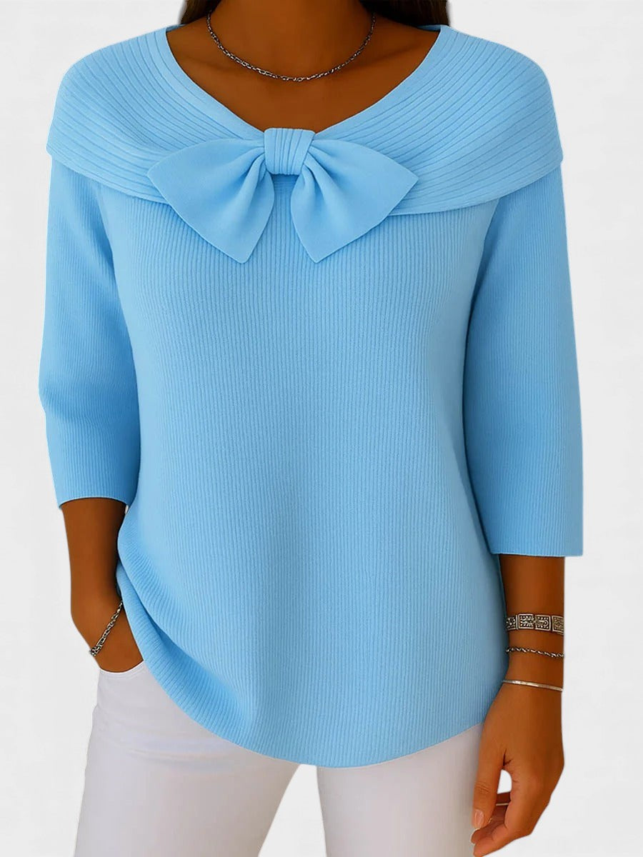 Catalina™ | Maglione Femminile con Fiocco e Collo Rotondo
