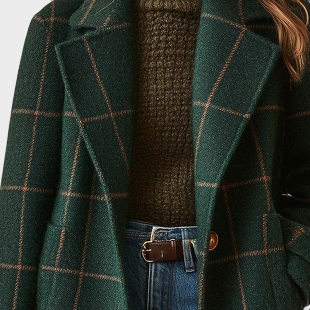 Adriana™ | Cappotto in Tweed a Quadri Retro