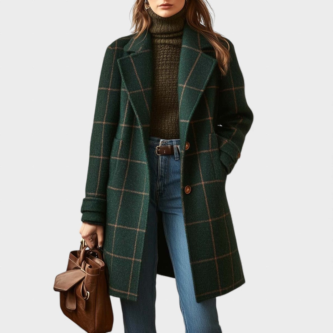 Adriana™ | Cappotto in Tweed a Quadri Retro