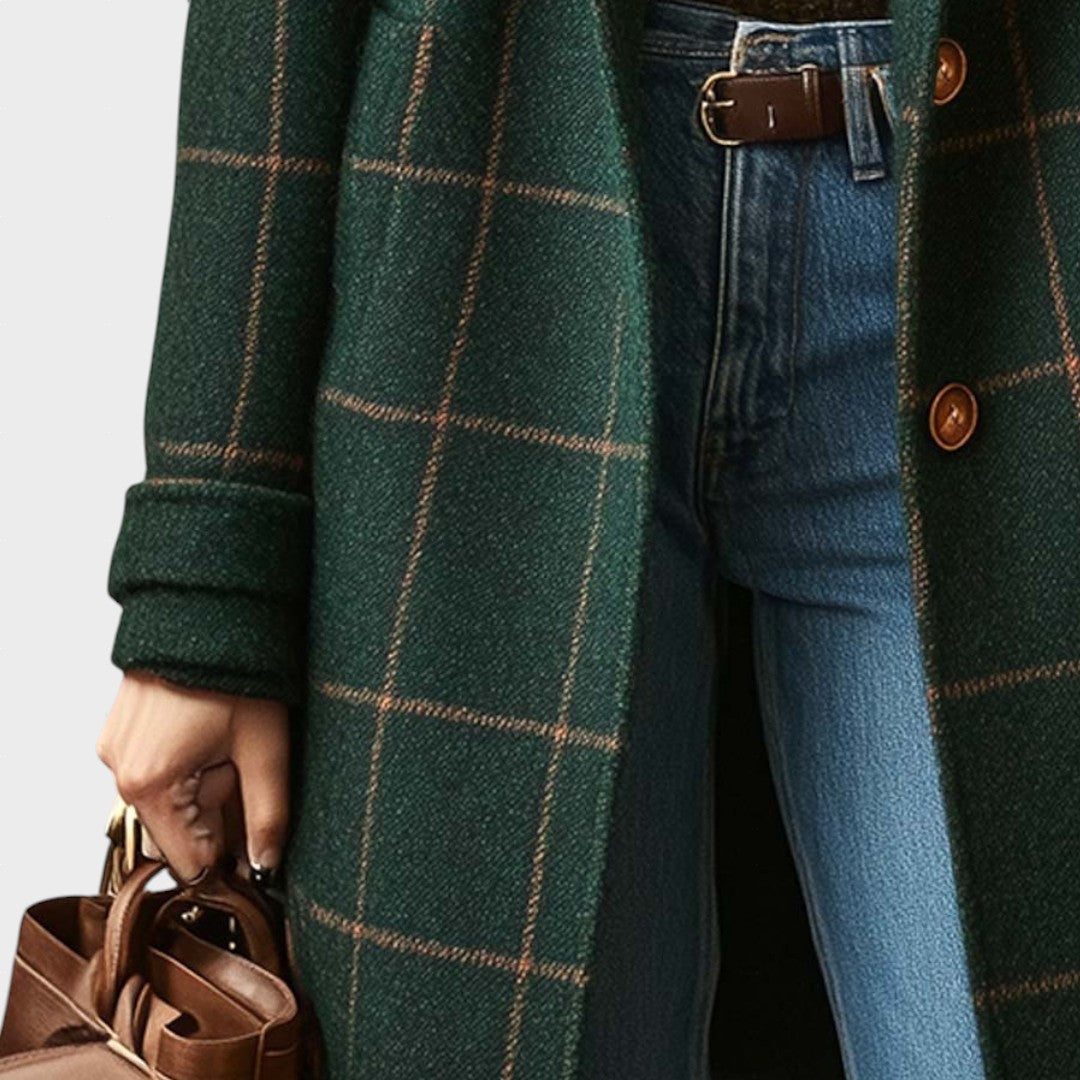 Adriana™ | Cappotto in Tweed a Quadri Retro