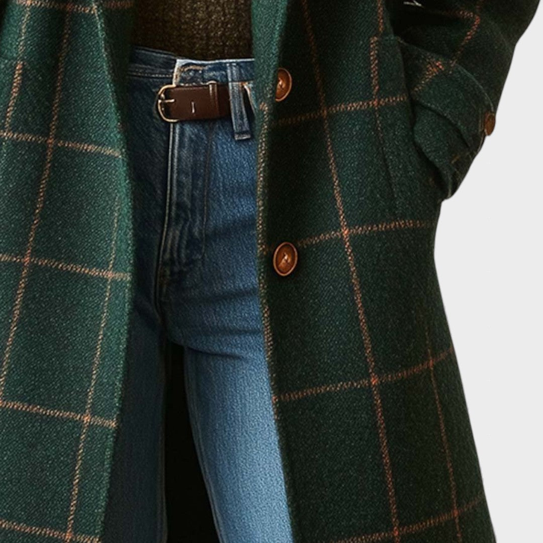 Adriana™ | Cappotto in Tweed a Quadri Retro