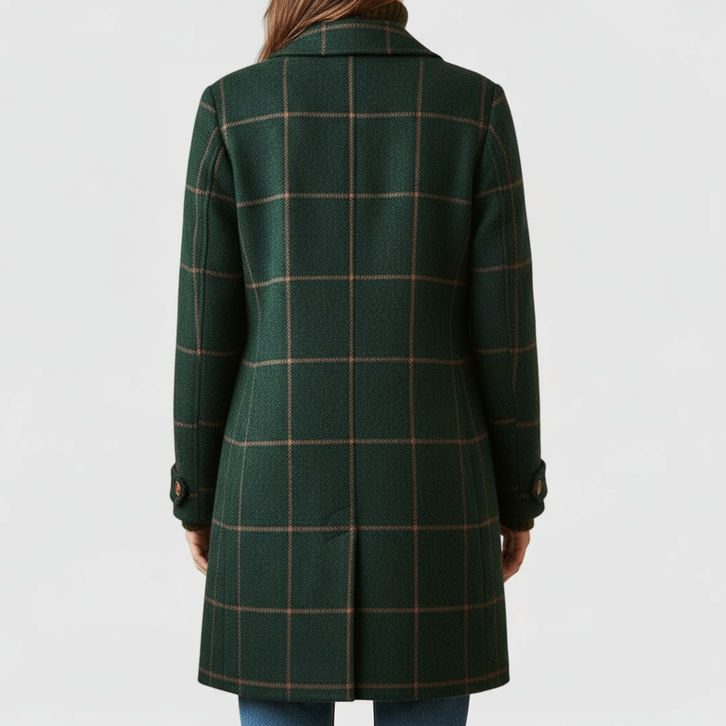 Celia™ | Cappotto vintage a quadri con risvolto