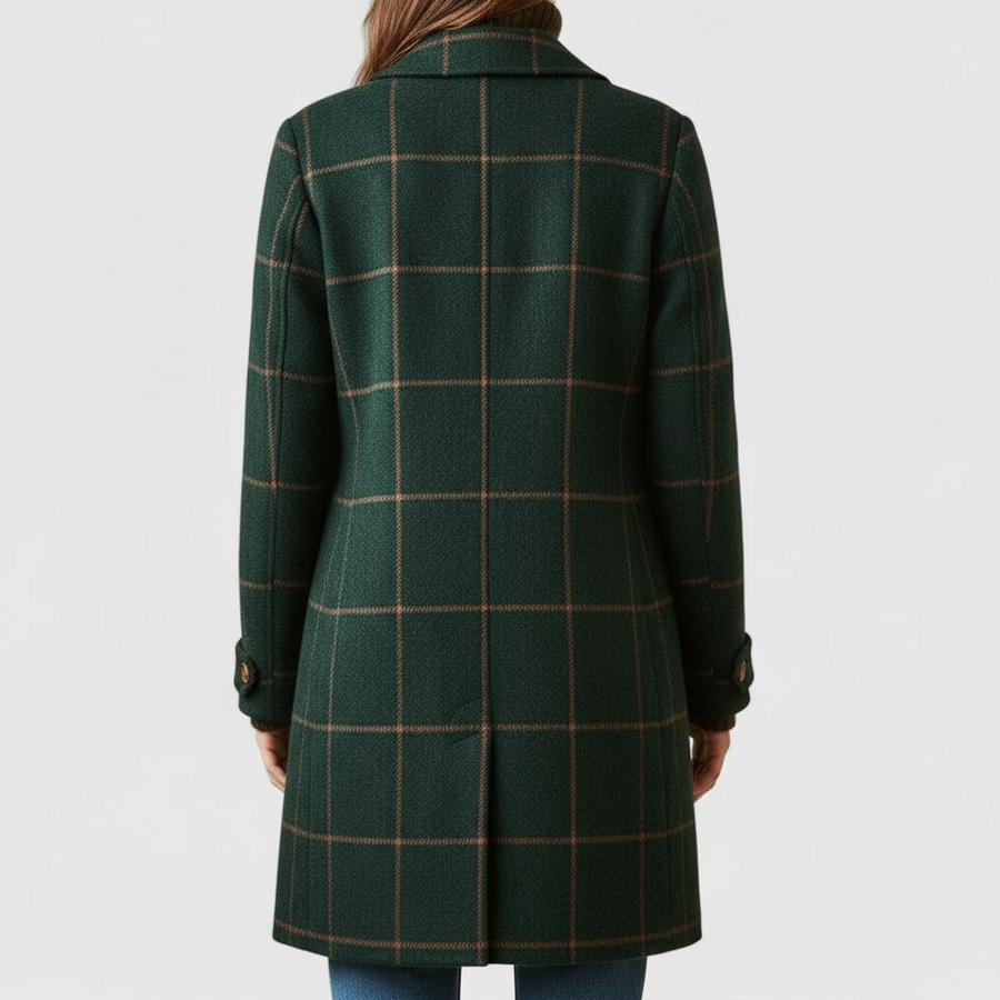 Celia™ | Cappotto vintage a quadri con risvolto