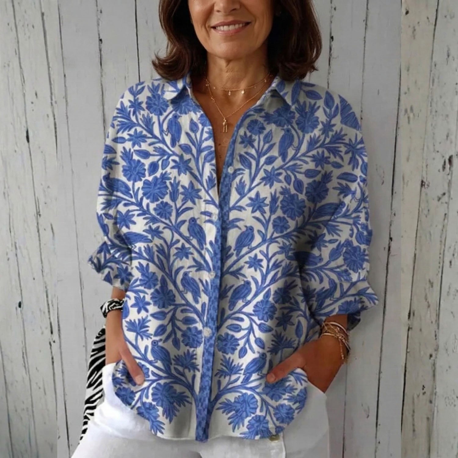 Isabella | Blusa Giardino Blu