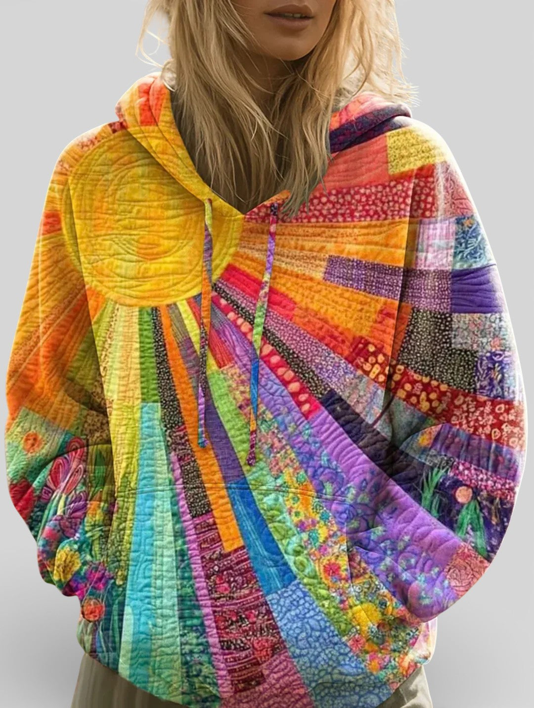Laura™ | Felpa patchwork multicolore
